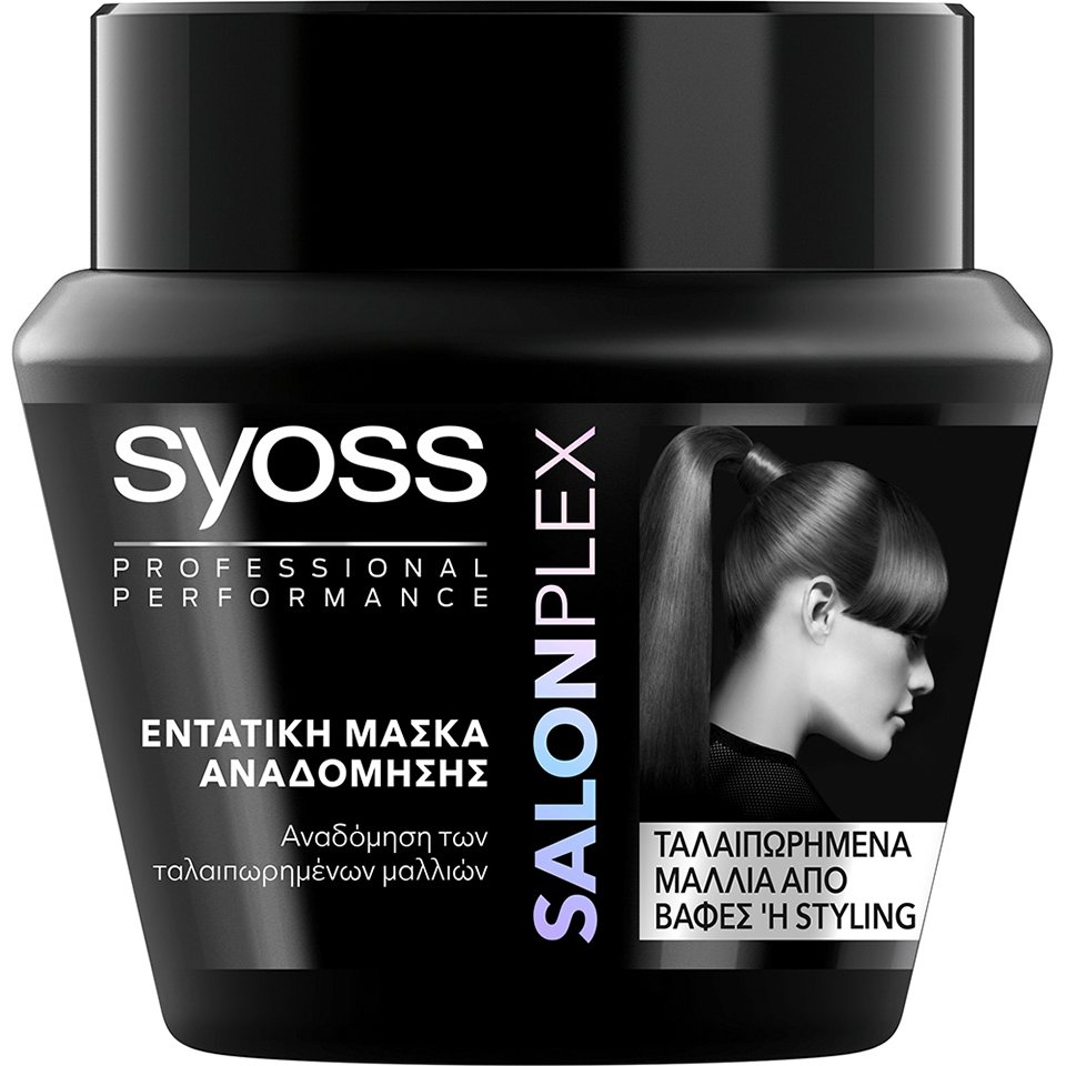 Syoss Mask Salonplex Επαγγελματική Μάσκα Εντατικής Αναδόμησης των Ταλαιπωρημένων από Βαφές ή Styling Μαλλιών 300ml