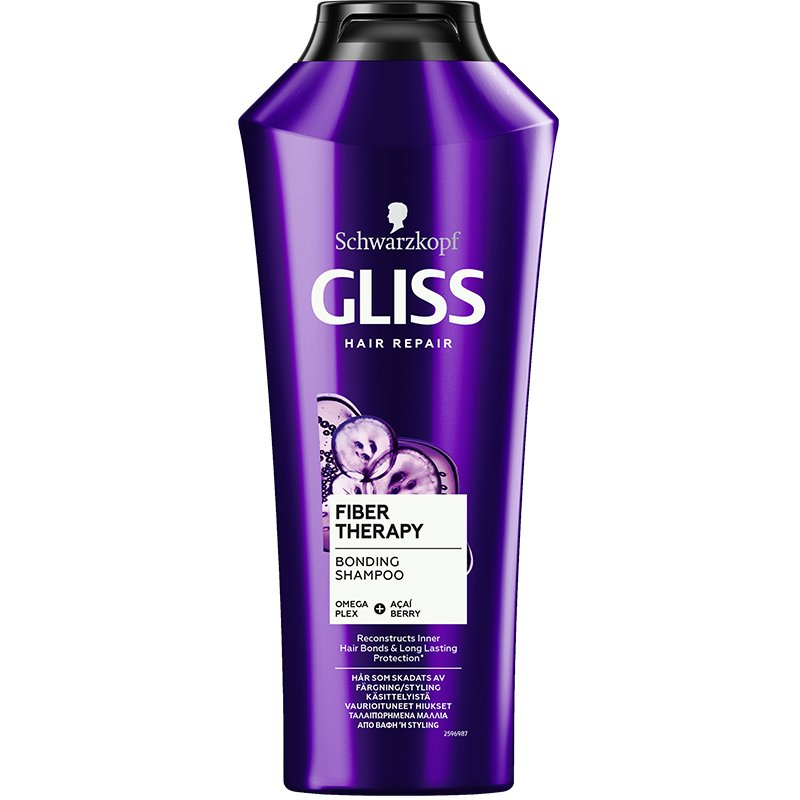 Schwarzkopf Gliss Fiber Therapy Shampoo Σαμπουάν Αναδόμησης για Ταλαιπωρημένα Μαλλιά από Βαφές & Styling 400ml