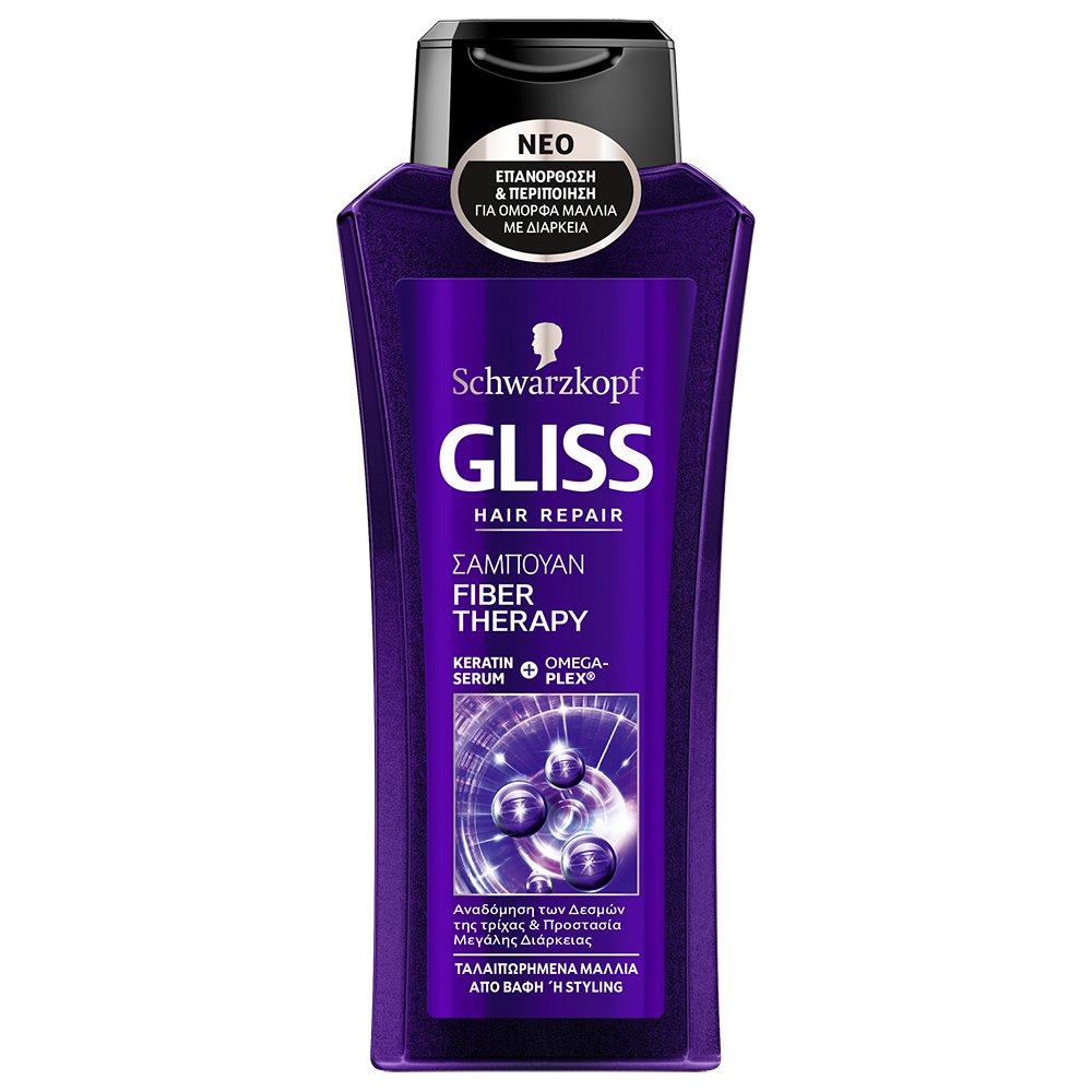 Schwarzkopf Gliss Fiber Therapy Shampoo Σαμπουάν Αναδόμησης για Ταλαιπωρημένα Μαλλιά από Βαφές & Styling 400ml