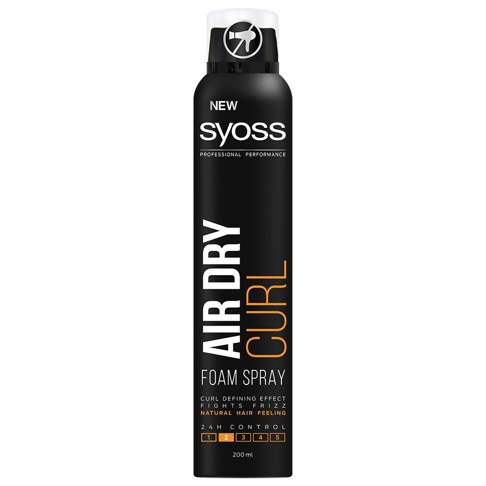 Syoss Air Dry Spray Moysse Curls Επαγγελματικός Αφρός Μαλλιών σε Μορφή Spray, Κατά του Φριζαρίσματος για Όμορφες Μπούκλες 200ml