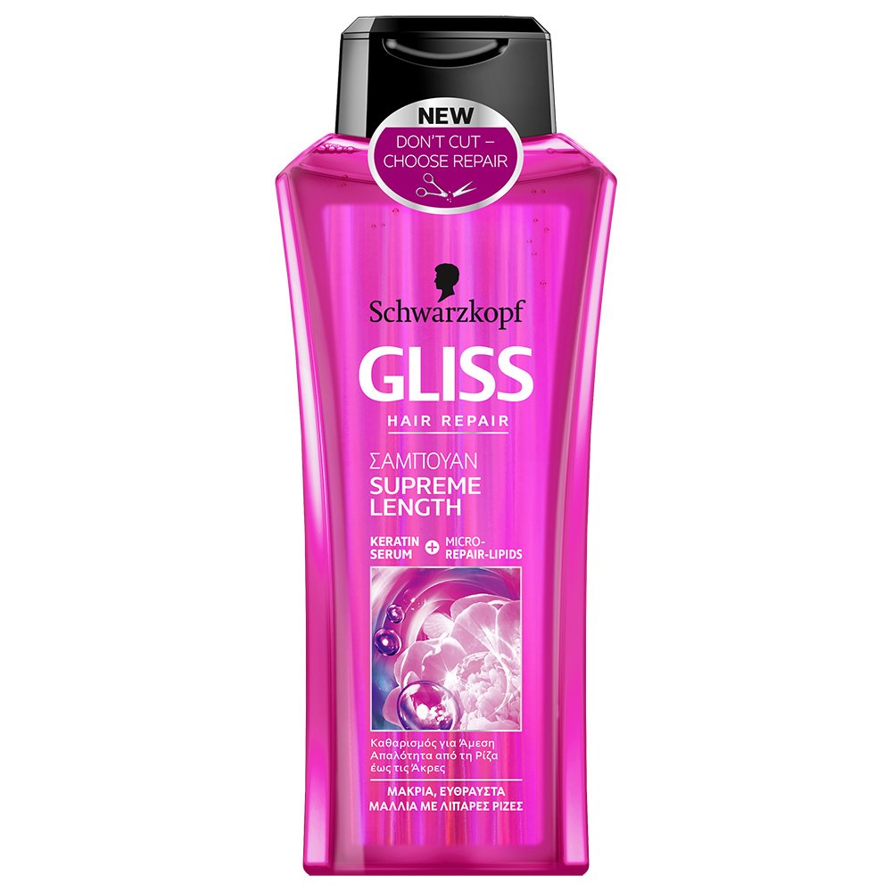 Schwarzkopf Gliss Supreme Length Shampoo Απαλό Σαμπουάν για Εύθραυστα Μακριά Μαλλιά με Λιπαρές Ρίζες 400ml
