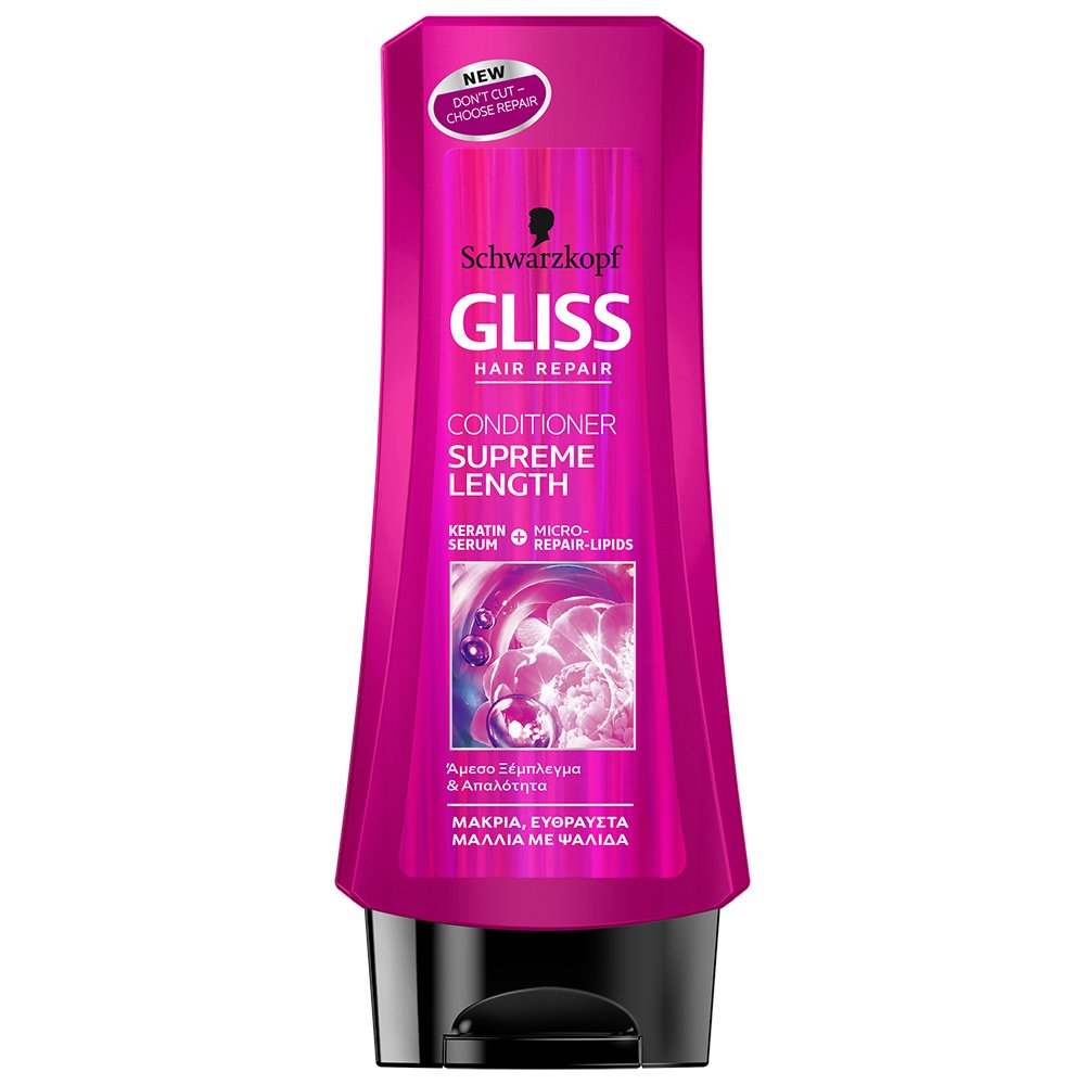 Schwarzkopf Gliss Supreme Length Conditioner Κρέμα Περιποίησης για Εύθραυστα Μακριά Μαλλιά με Λιπαρές Ρίζες 200ml