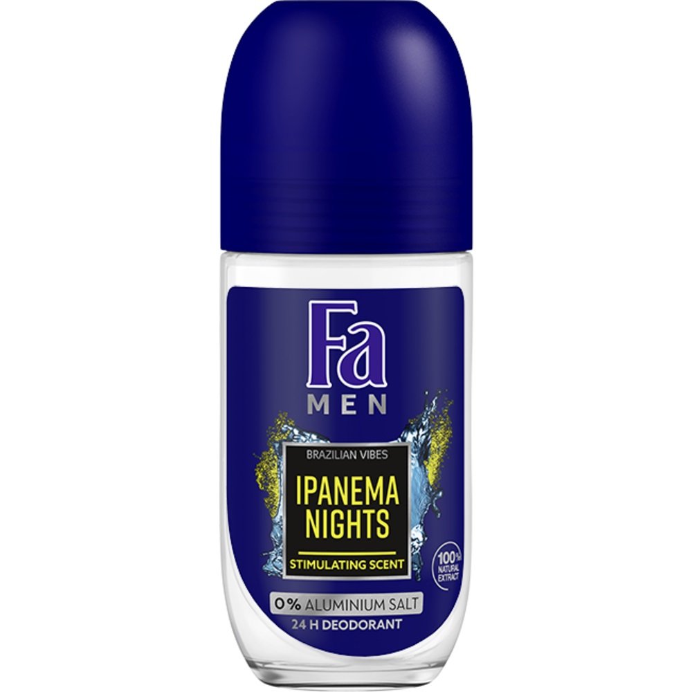 Fa Men Deo Roll-On Ipanema Nights 48H Ανδρικό Αποσμητικό, Μέγιστη Φρεσκάδα & Άρωμα Μεγάλης Διάρκειας 50ml