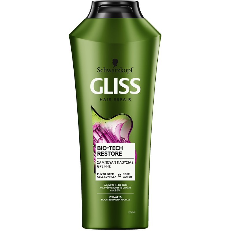 Schwarzkopf Gliss Bio-Tech Restore Shampoo Σαμπουάν Αναδόμησης Για Εύθραυστα Ταλαιπωρημένα Μαλλιά 400ml