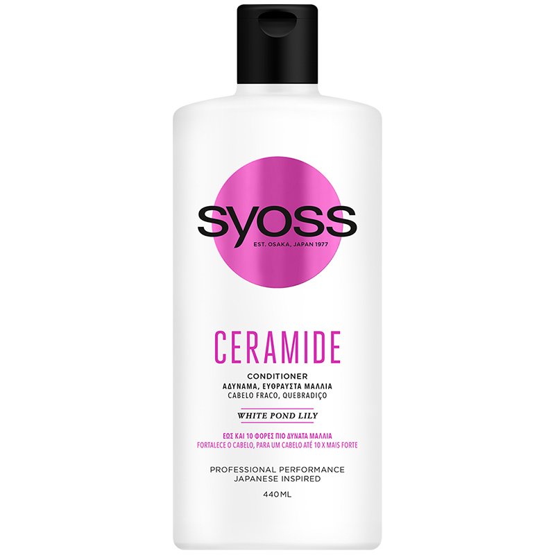 Syoss Conditioner Ceramide Επαγγελματική Μαλακτική Κρέμα που Ενδυναμώνει τα Αδύναμα Μαλλιά που Σπάνε, Έως και 10 Φορές 440ml