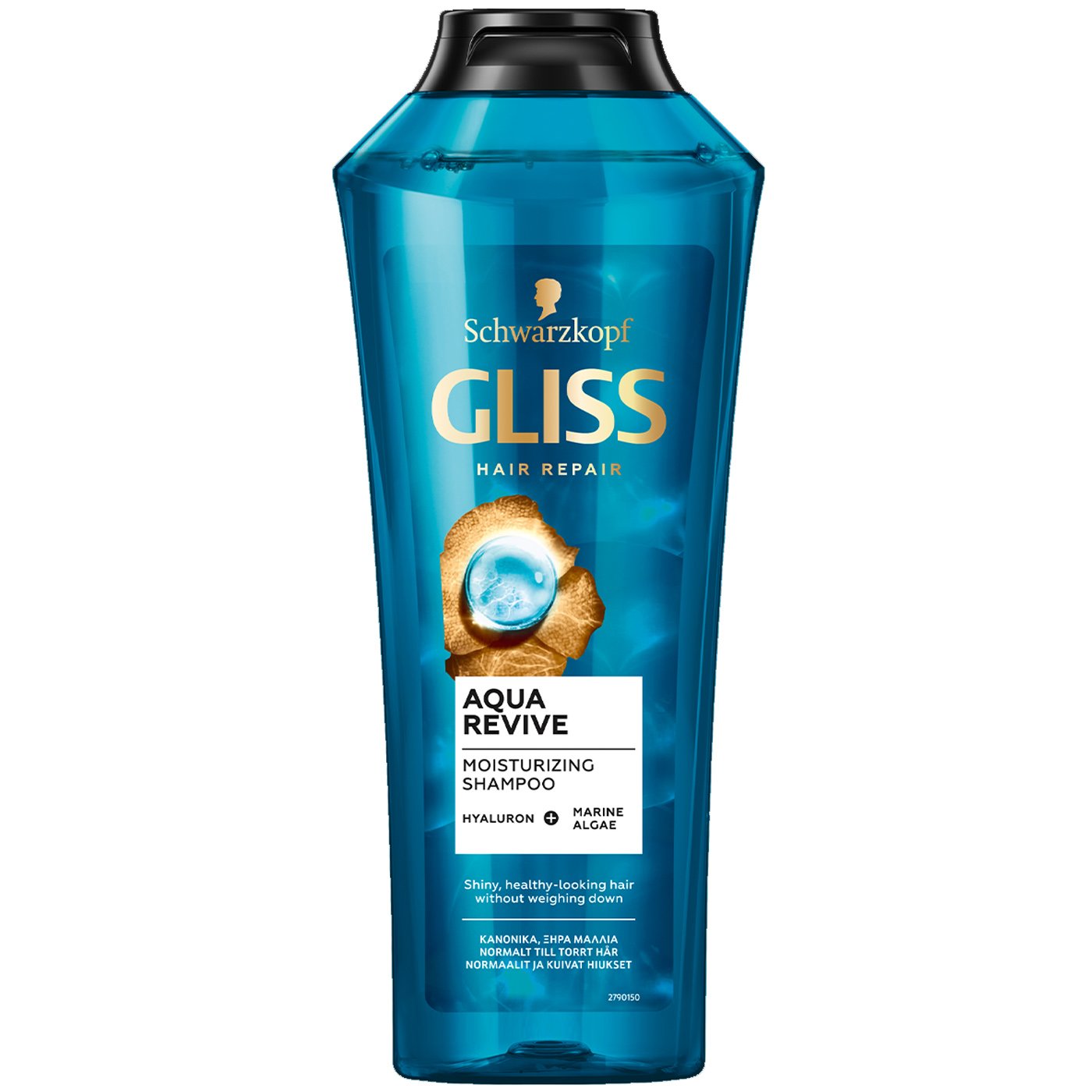 Schwarzkopf Gliss Aqua Revive Moisturizing Shampoo with Hyaluron & Marine Algae Ενυδατικό Σαμπουάν για Κανονικά, Ξηρά Μαλλιά 400ml