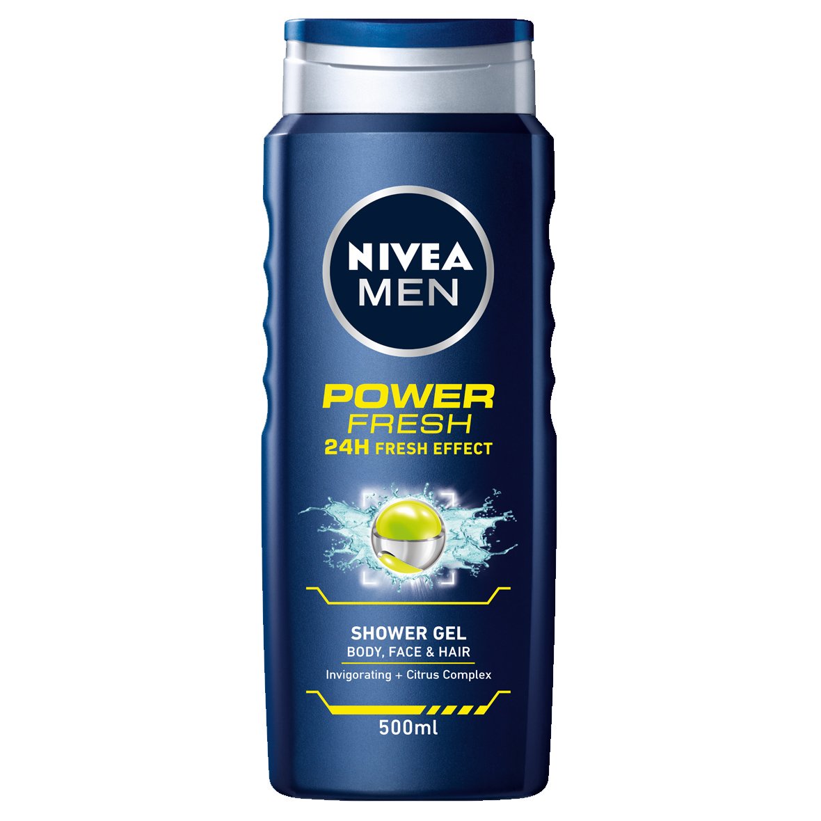 Nivea Men Shower Gel Power Fresh Αφρόλουτρο για Σώμα, Πρόσωπο και Μαλλιά 2x500ml 1+1 Δώρο