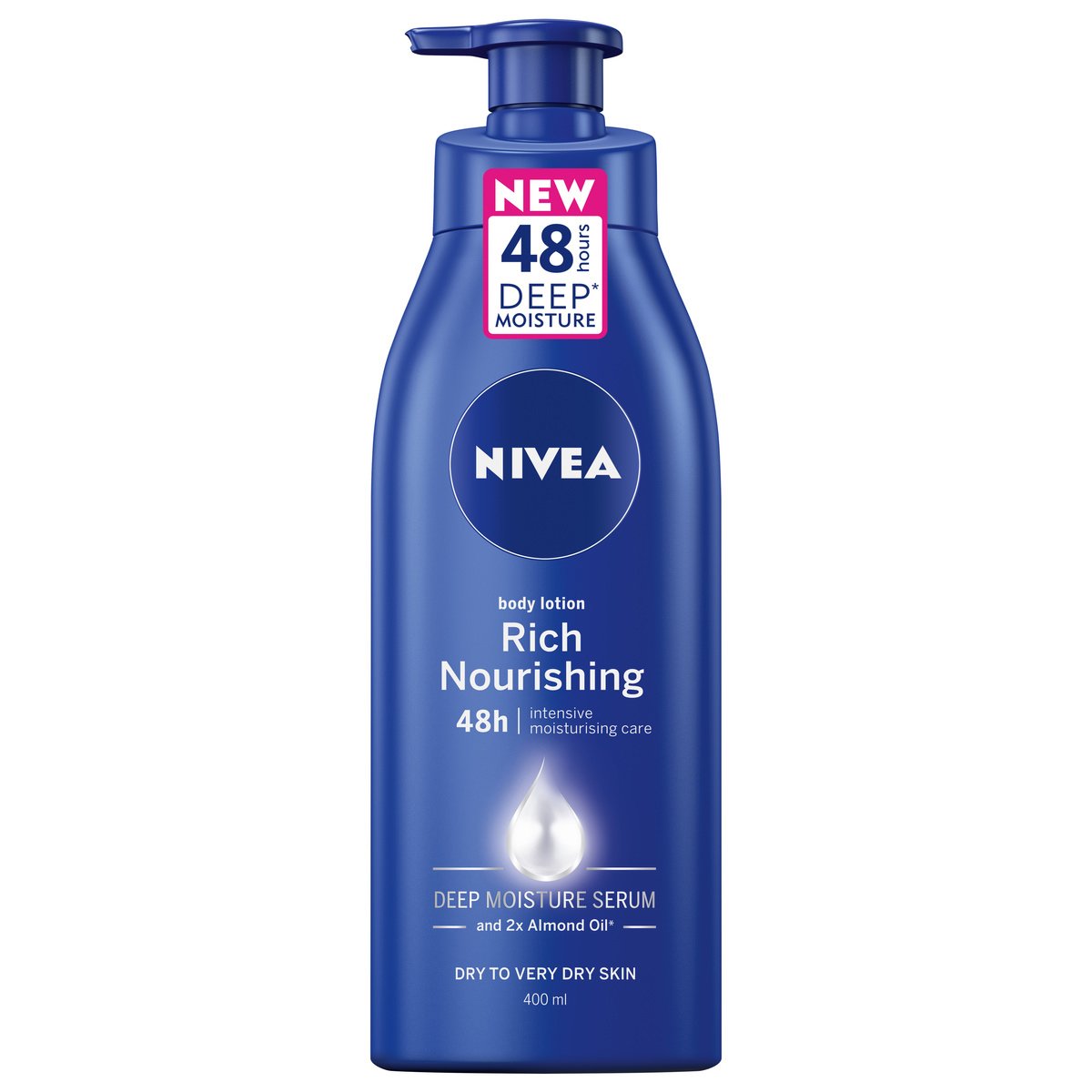 Nivea Body Nourishing Milk Pump Θρεπτικό Γαλάκτωμα Σώματος 48ωρης Βαθιάς Ενυδάτωσης & Απαλότητας με Αντλία 400ml