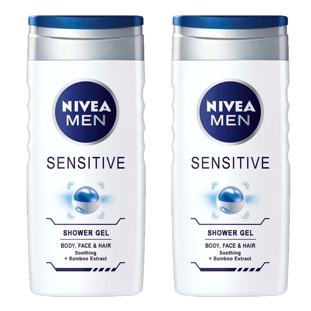 Nivea Men Πακέτο Προσφοράς Sensitive Ανδρικό Αφρόλουτρο Κατάλληλο Ευαίσθητη Επιδερμίδα 2x500ml 1+1 Δώρο