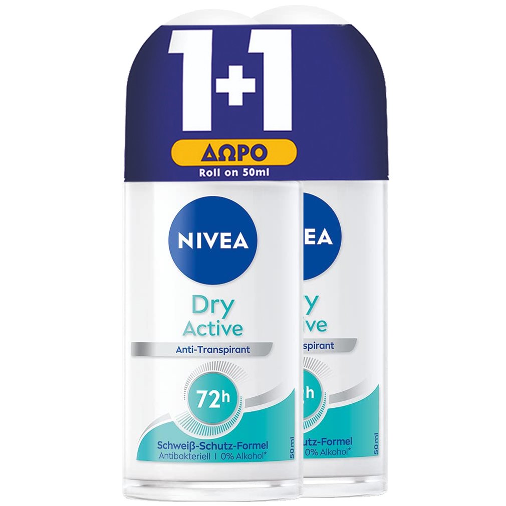 Nivea Πακέτο Προσφοράς Dry Fresh 72h Deo Roll-on Γυναικείο Αποσμητικό 72ωρης Προστασίας 2x50ml
