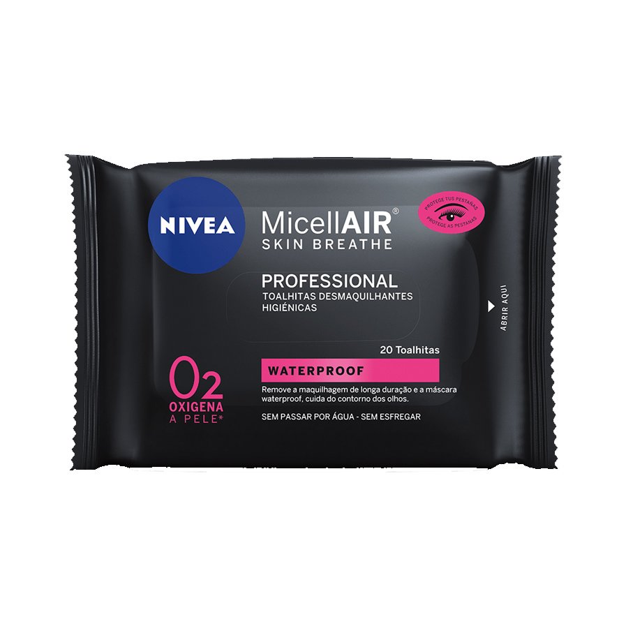 Nivea MicellAIR Professional Eye Make up Remover Μαντηλάκια Καθαρισμού για Απομάκρυνση Αδιάβροχου Μακιγιάζ και Μάσκαρας 20 wipes
