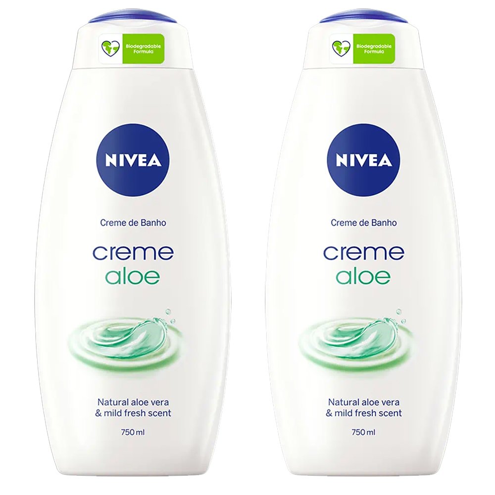 Nivea Πακέτο Προσφοράς Cream Aloe Shower Cream Kρεμώδες Αφρόλουτρο με Αλόη 2x750ml 1+1 Δώρο