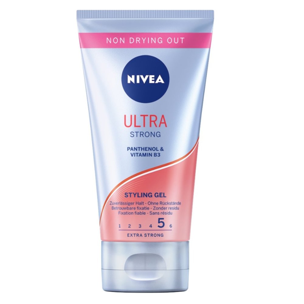 Nivea Ultra Strong Hair Styling Gel με Πολύ Δυνατό Κράτημα & Μεγάλη Διάρκεια με Πανθενόλη και Βιταμίνη Β3, 150ml