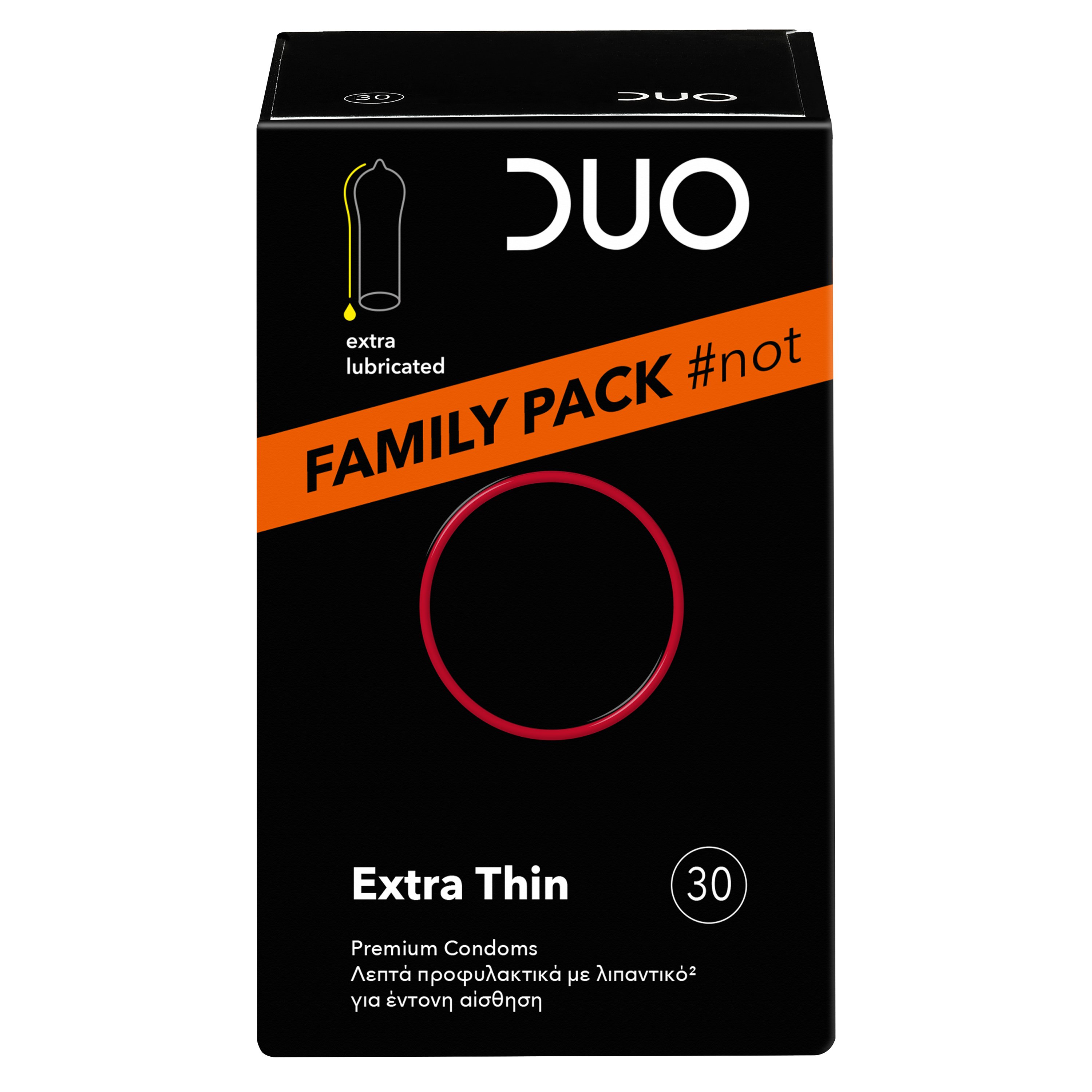 Duo Premium Extra Thin Family Pack Πολύ Λεπτά Προφυλακτικά 30 Τεμάχια