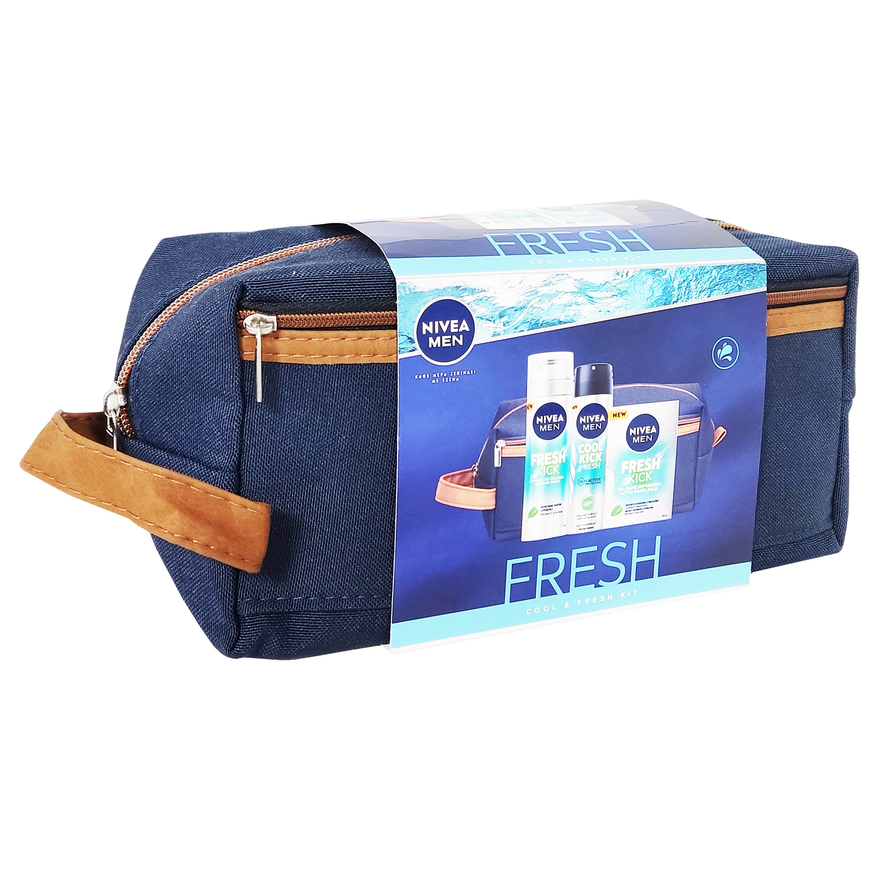 Nivea Men Fresh Kick Πακέτο Προσφοράς After Shave Balm 100ml & Shaving Foam 200ml & Anti-perspirant Spray 150ml