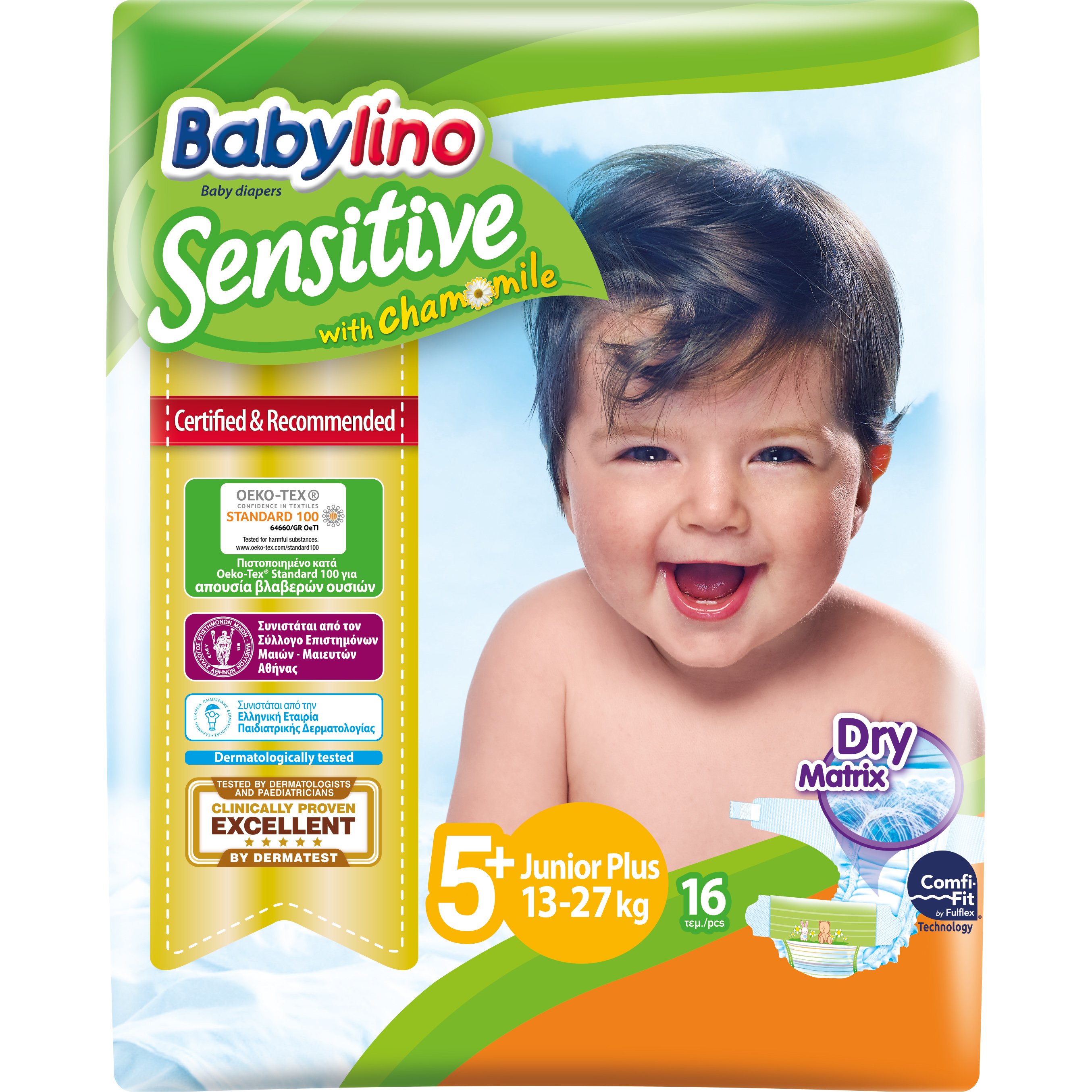 Babylino Sensitive Carry Pack Junior Plus Νο5+ (13-27kg) 16 Πάνες