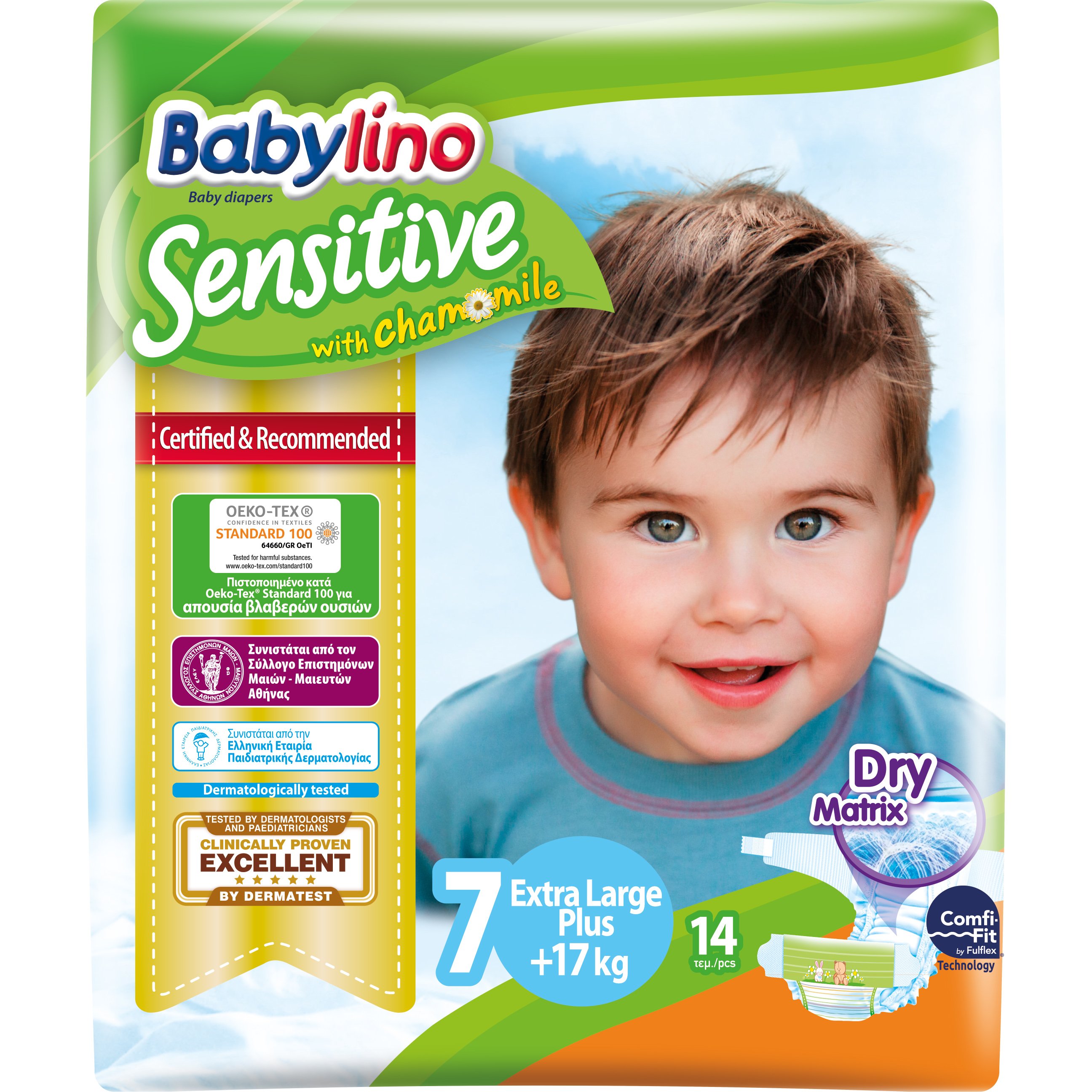 Babylino Sensitive Carry Pack Extra Large Plus Νο7 (17+kg) 14 Πάνες