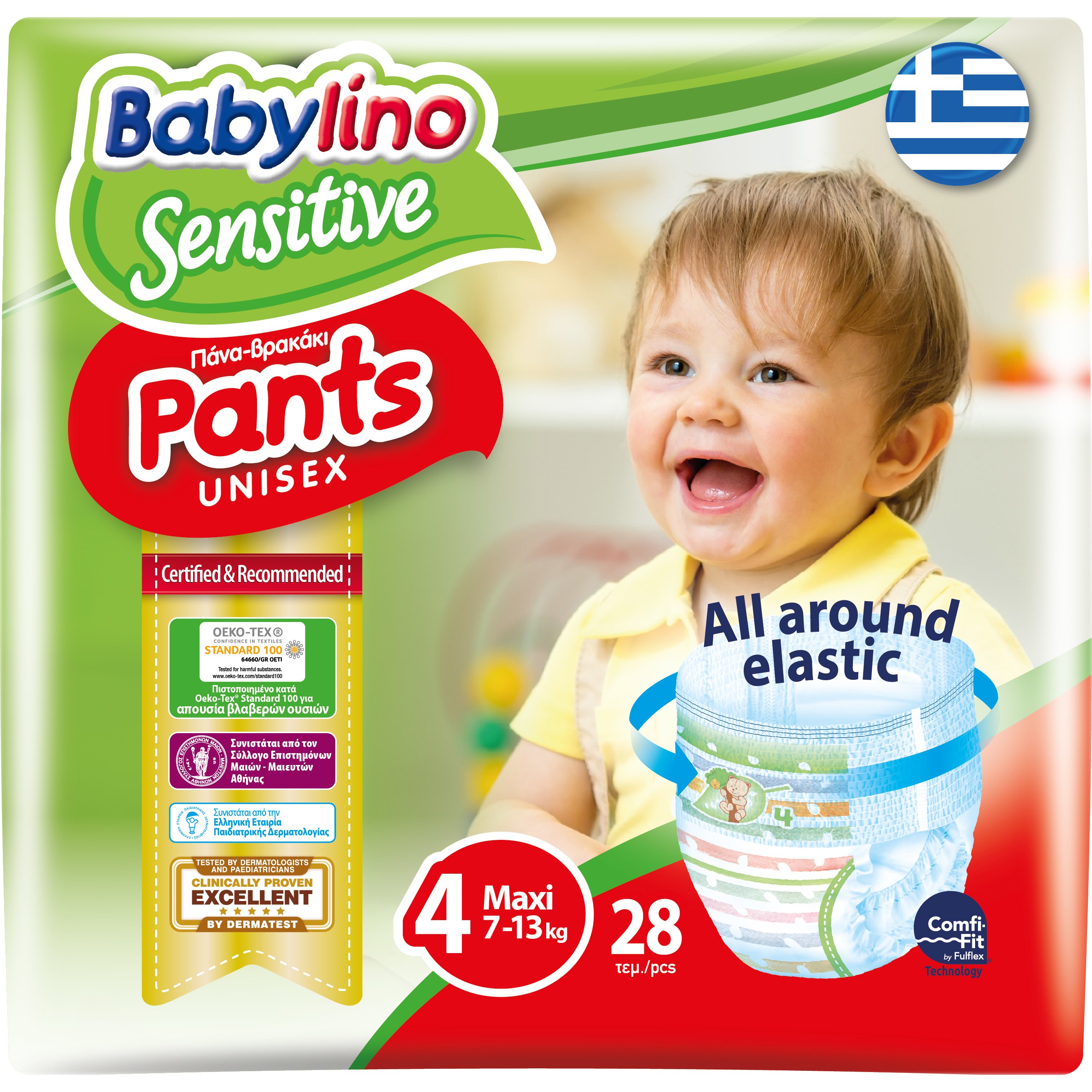 Babylino Sensitive Pants Unisex No4 Maxi (7-13kg) 28 πάνες