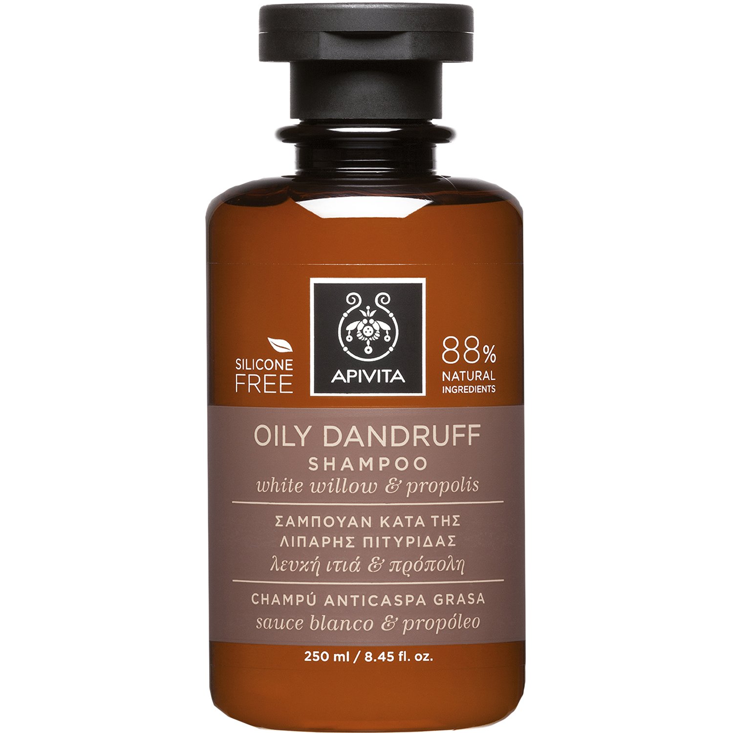 Apivita Oily Dandruff Shampoo White Willow & Propolis Σαμπουάν Κατά της Λιπαρής Πιτυρίδας με Λευκή Ιτιά & Πρόπολη που Προλαμβάνει την Επανεμφάνισή της 250ml
