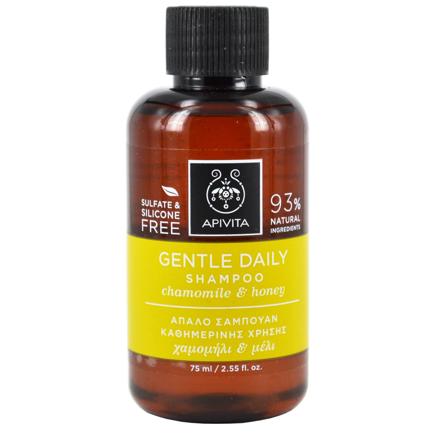 Apivita Gentle Daily Shampoo With Chamomile & Honey Απαλό Σαμπουάν Καθημερινής Χρήσης με Χαμομήλι & Μέλι 75ml
