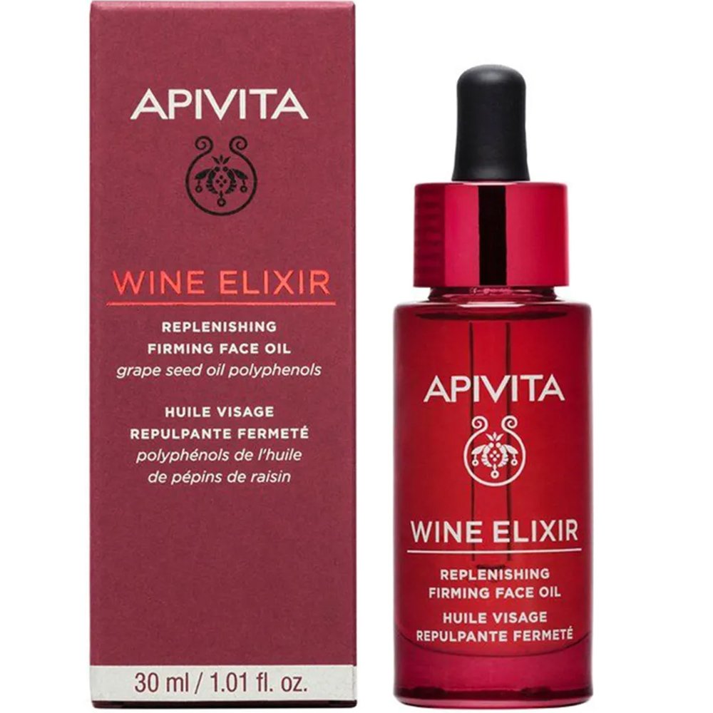 Apivita Wine Elixir Replenishing Firming Face Oil Λάδι Προσώπου για Αναδόμηση & Σύσφιξη με Πολυφαινόλες από Λάδι Σταφυλιού 30ml