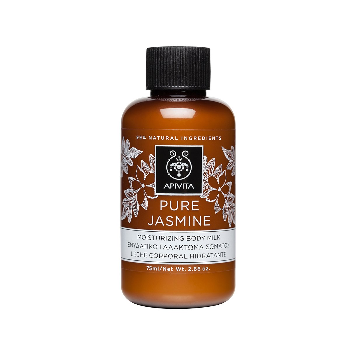 Apivita Pure Jasmine Body Milk Ενυδατικό Γαλάκτωμα Σώματος με Γιασεμί για Τόνωση & Αναζωογόνηση 75ml