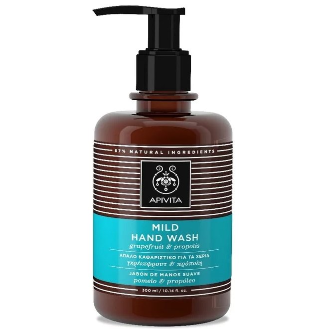 Apivita Mild Hand Wash Απαλό Καθαριστικό για τα Χέρια με Γκρέιπφρουτ & Πρόπολη 300ml