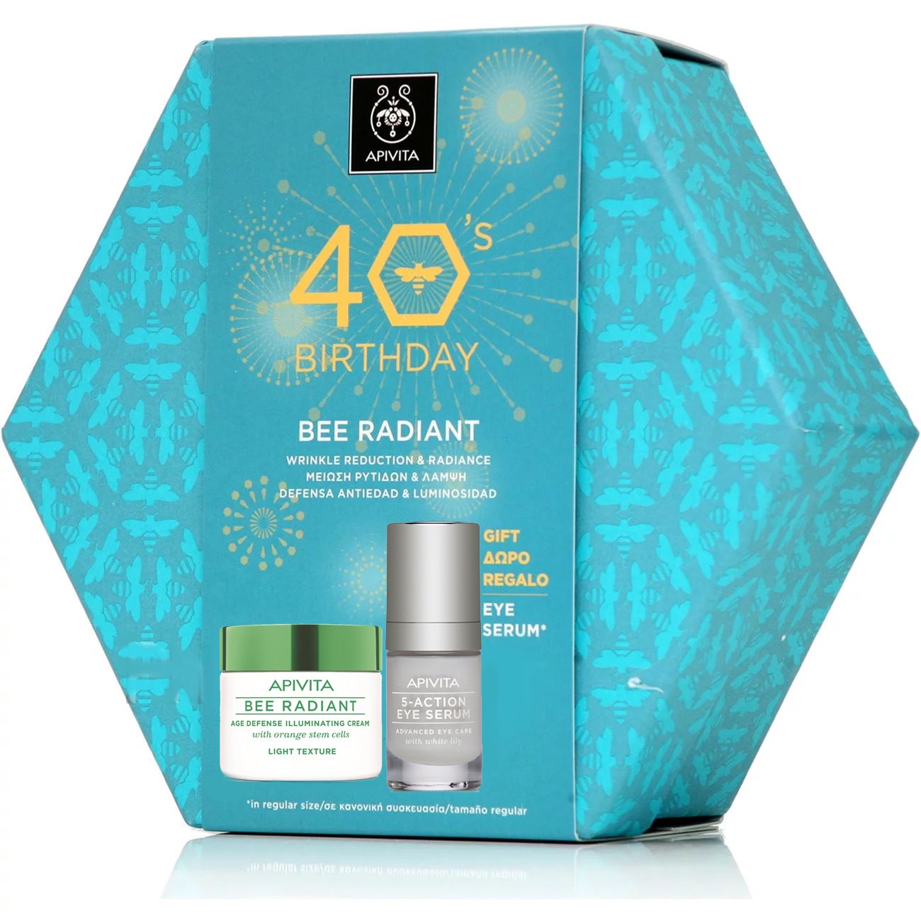 Apivita Πακέτο Προσφοράς 40years Bee Radiant Cream, Light Texture 50ml & Δώρο 5-Action Eye Serum 15ml