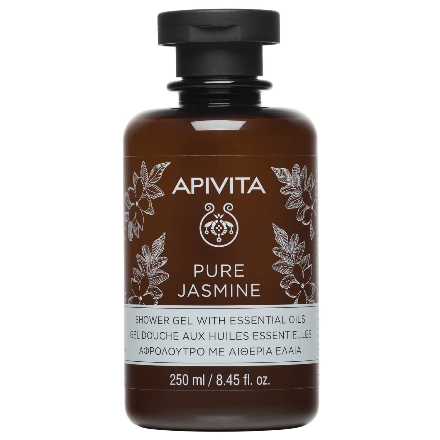 Apivita Pure Jasmine Shower Gel With Essential Oils Ενυδατικό Αφρόλουτρο με Αιθέρια Έλαια για Θρέψη της Επιδερμίδας 250ml