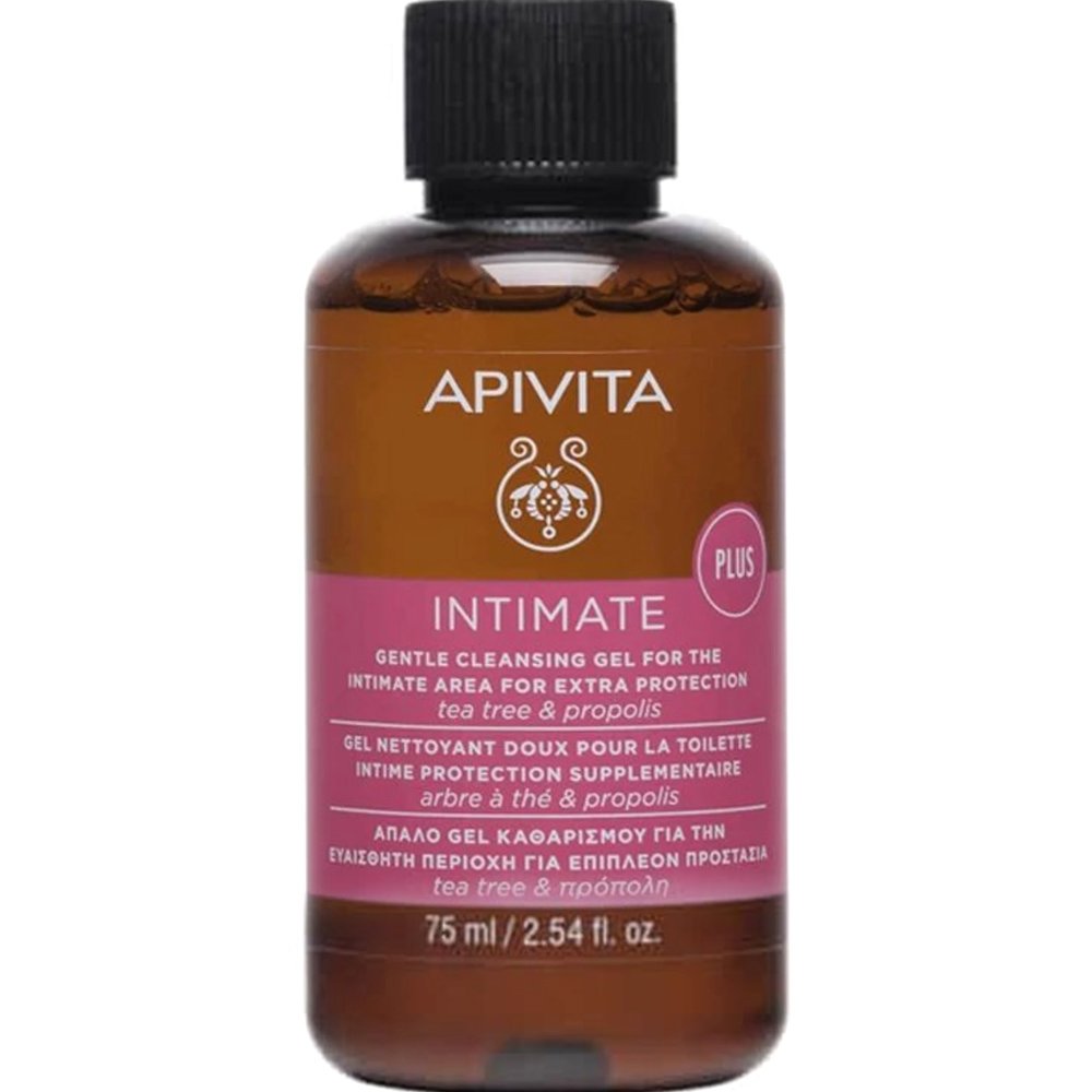 Apivita Intimate Plus Gentle Cleansing Gel for Extra Protection Απαλό Gel Καθαρισμού για την Ευαίσθητη Περιοχή με Πρόπολη & Τεϊόδεντρο 75ml