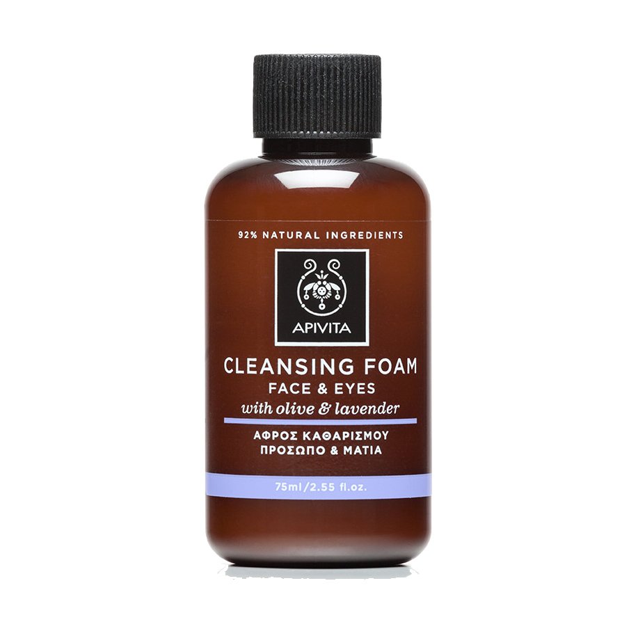 Apivita Cleansing Foam Face & Eyes With Olive & Lavender Αφρός Καθαρισμού για Πρόσωπο & Μάτια με Ελιά & Λεβάντα 75ml