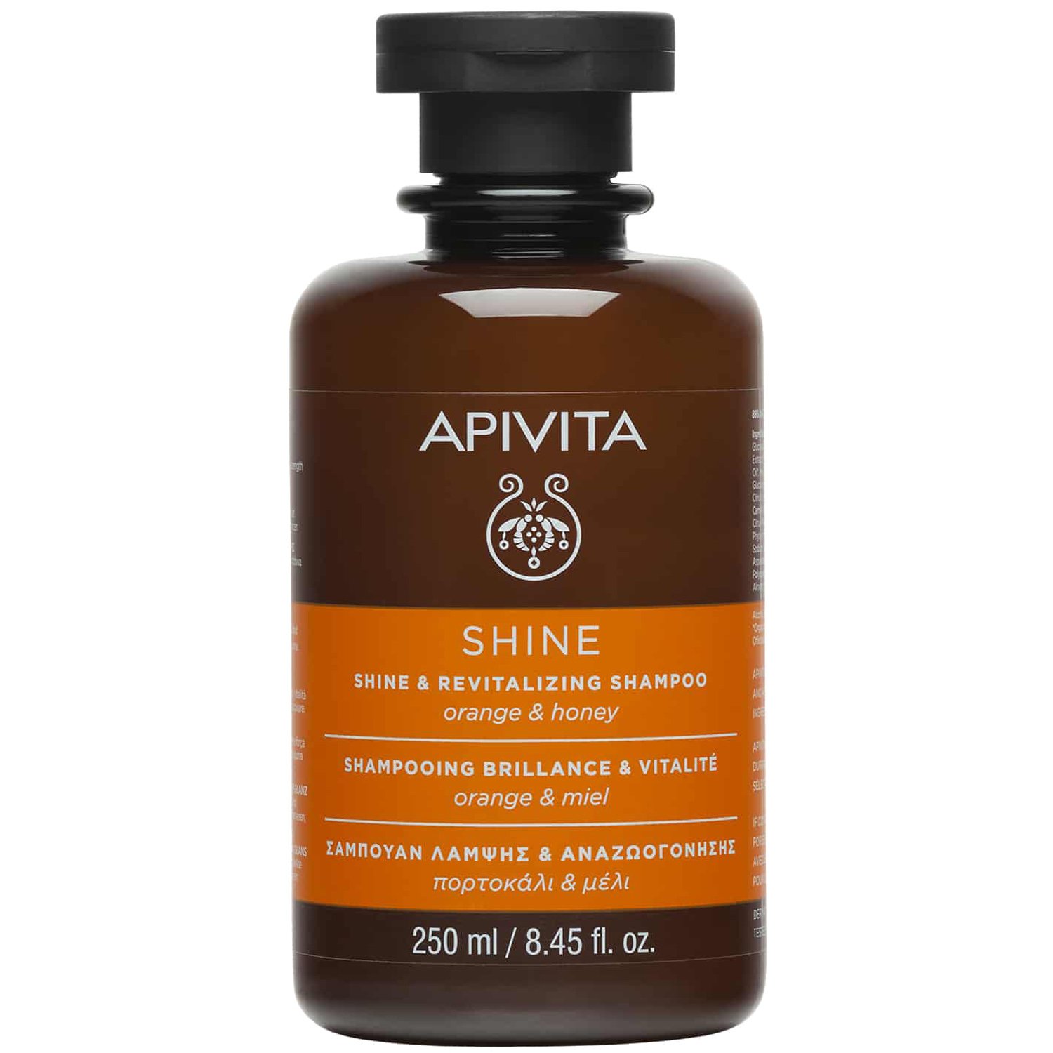 Apivita Apivita Shine & Revitalizing Shampoo With Orange & Honey Σαμπουάν Λάμψης & Αναζωογόνησης με Πορτοκάλι & Μέλι, Ιδανικό για Αδύναμα, Θαμπά Μαλλιά 250ml