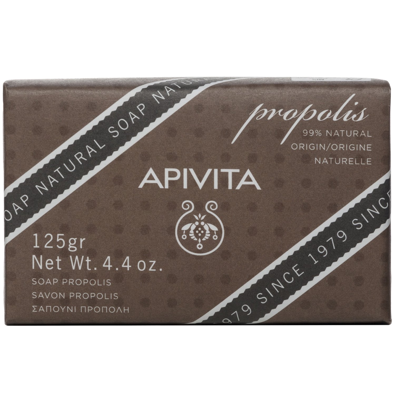 Apivita Apivita Natural Soap Σαπούνι Με Πρόπολη Αντισηπτικό Φυτικό Σαπούνι με Πρόπολη Ιδανικό για τη Λιπαρή Επιδερμίδα με Τάση Ακμής 125g