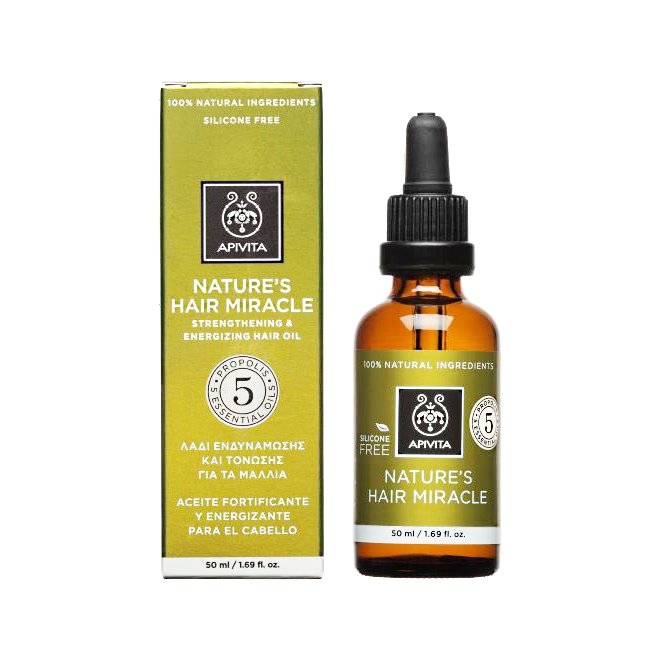 Apivita Nature’s Hair Miracle Strengthening & Energizing Hair Oil Λάδι Ενδυνάμωσης & Τόνωσης για τα Μαλλιά 50ml