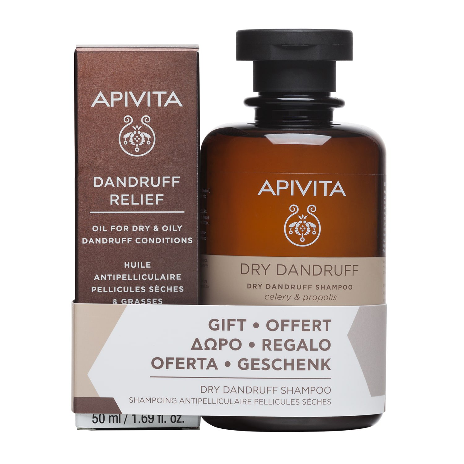 Apivita Πακέτο Προσφοράς Dandruff Relief Oil 50ml & Δώρο Dry Dandruff Shampoo With Celery & Propolis 250ml