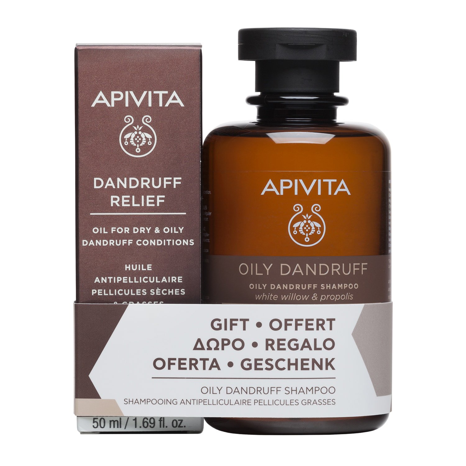 Apivita Πακέτο Προσφοράς Dandruff Relief Oil 50ml & Δώρο Oily Dandruff Shampoo With White Willow & Propolis 250ml