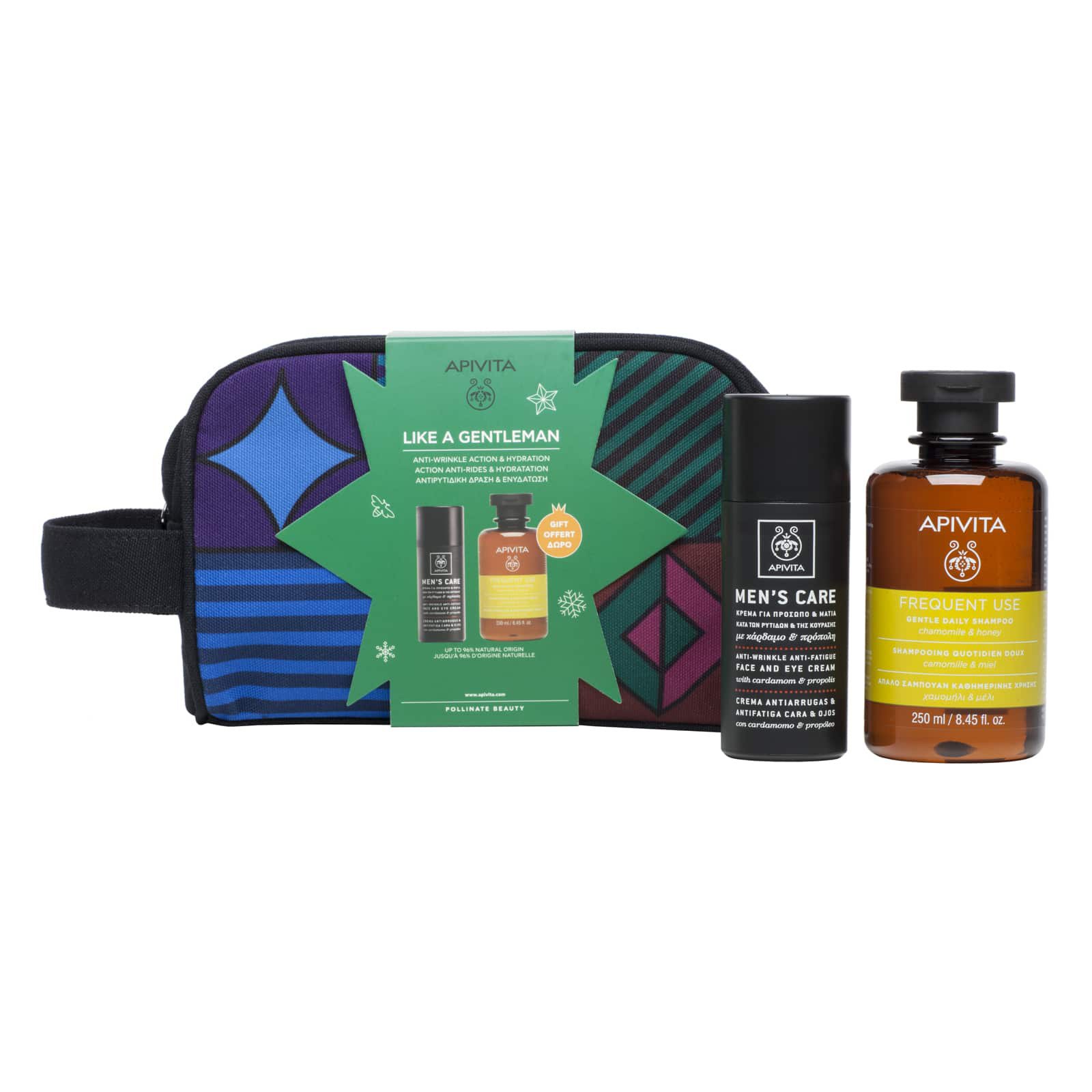 Apivita Like a Gentleman Men’s Care Anti-Wrinkle Face & Eye Cream 50ml & Δώρο Frequent Use Daily Shampoo 250ml