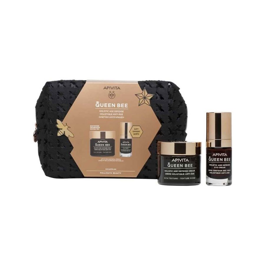 Apivita Set Queen Bee Kρέμα Νυχτας 50ml & Δώρο Queen Bee Κρέμα Ματιών Ολιστικής Αντιγήρανσης 15ml & Δώρο Νεσεσέρ