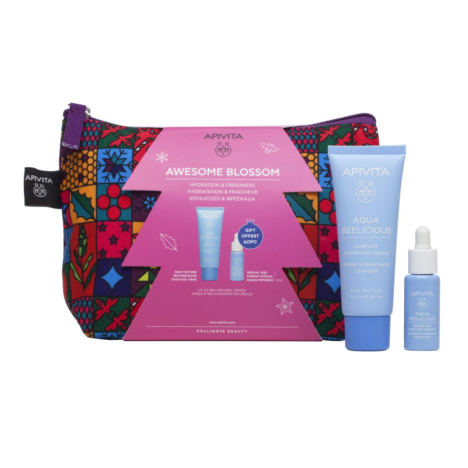 Apivita Awesome Blossom Aqua Beelicious Comfort Hydrating Cream 40ml & Δώρο Aqua Beelicious Refreshing Hydrating Booster 10ml