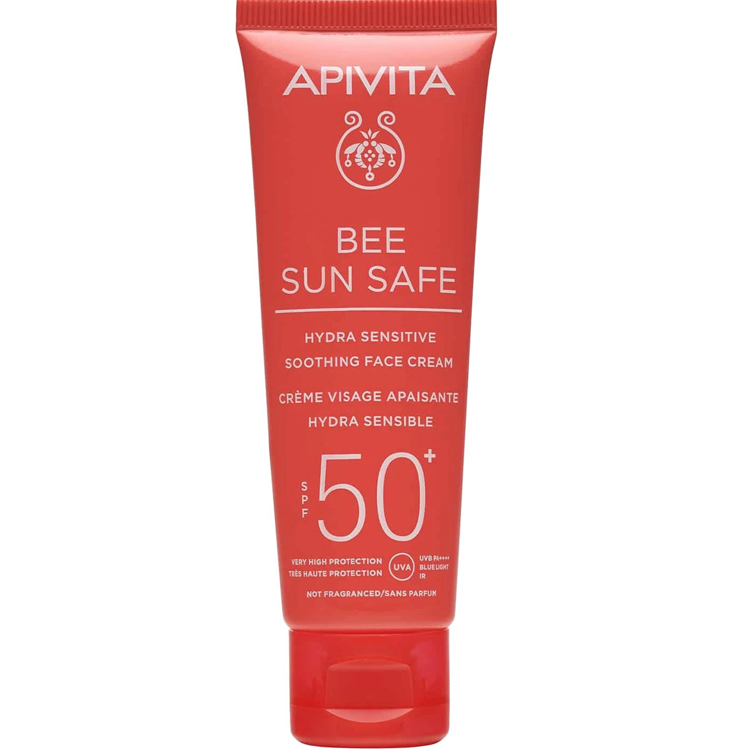 Apivita Apivita Bee Sun Safe Hydra Sensitive Soothing Face Cream Spf50+ Light Texture Καταπραϋντική Κρέμα Προσώπου Ελαφριάς Υφής, Πολύ Υψηλής Αντηλιακής Προστασίας για Ευαίσθητες Επιδερμίδες με Χαμομήλι & Πρόπολη 50ml