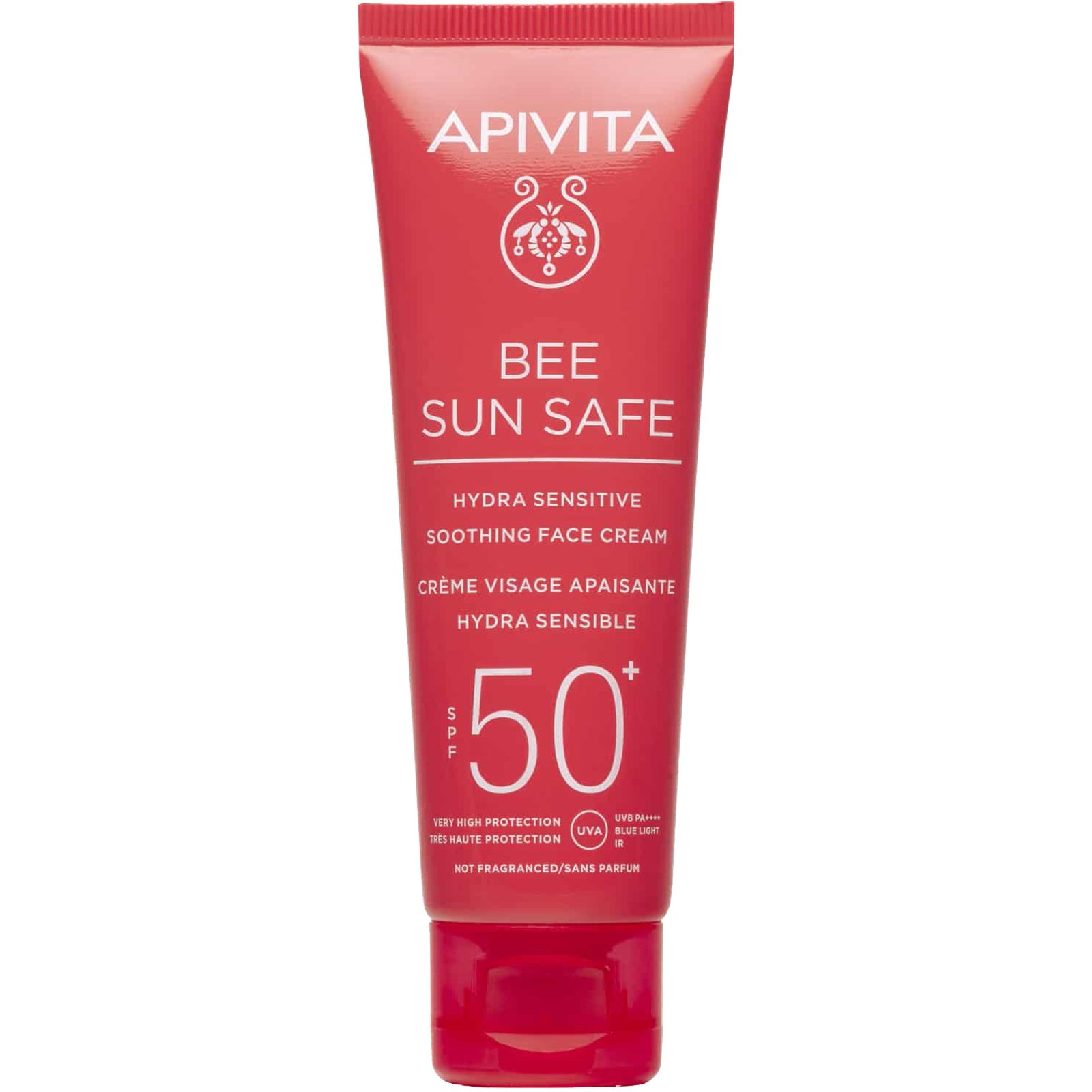 Apivita Apivita Bee Sun Safe Hydra Sensitive Soothing Face Cream Spf50+ Light Texture Καταπραϋντική Κρέμα Προσώπου Ελαφριάς Υφής, Πολύ Υψηλής Αντηλιακής Προστασίας για Ευαίσθητες Επιδερμίδες με Χαμομήλι & Πρόπολη 50ml
