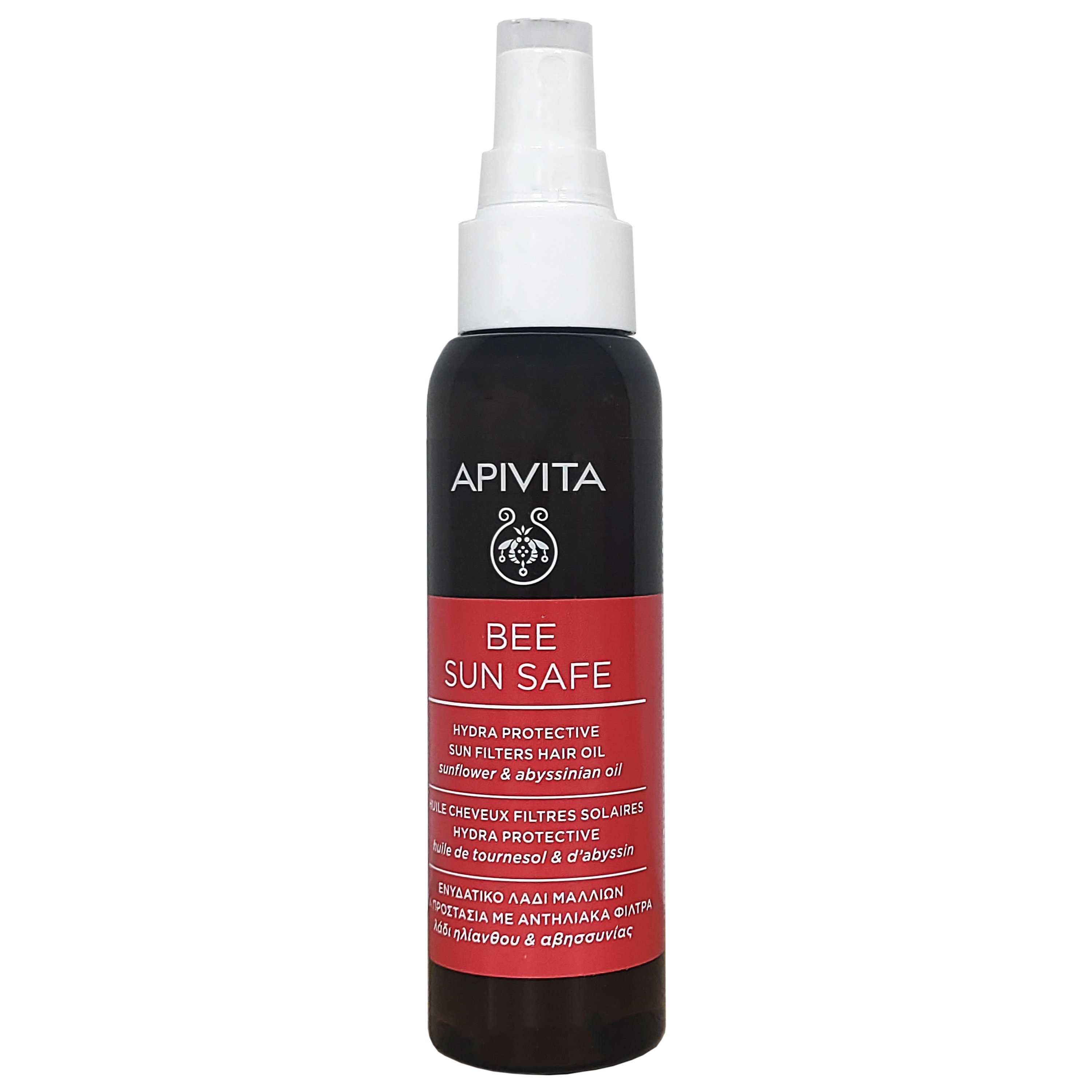 Apivita Bee Sun Safe Hydra Protective Sun Filters Hair Oil With Sunflower & Abyssinian Oil 100ml