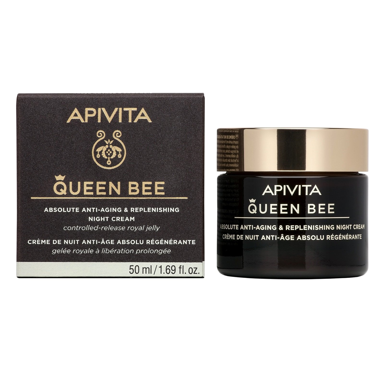 Apivita Queen Bee Absolute Anti-Aging & Replenishing Κρέμα Νύχτας Απόλυτης Αντιγήρανσης & Θρέψης με Βασιλικό Πολτό 50ml