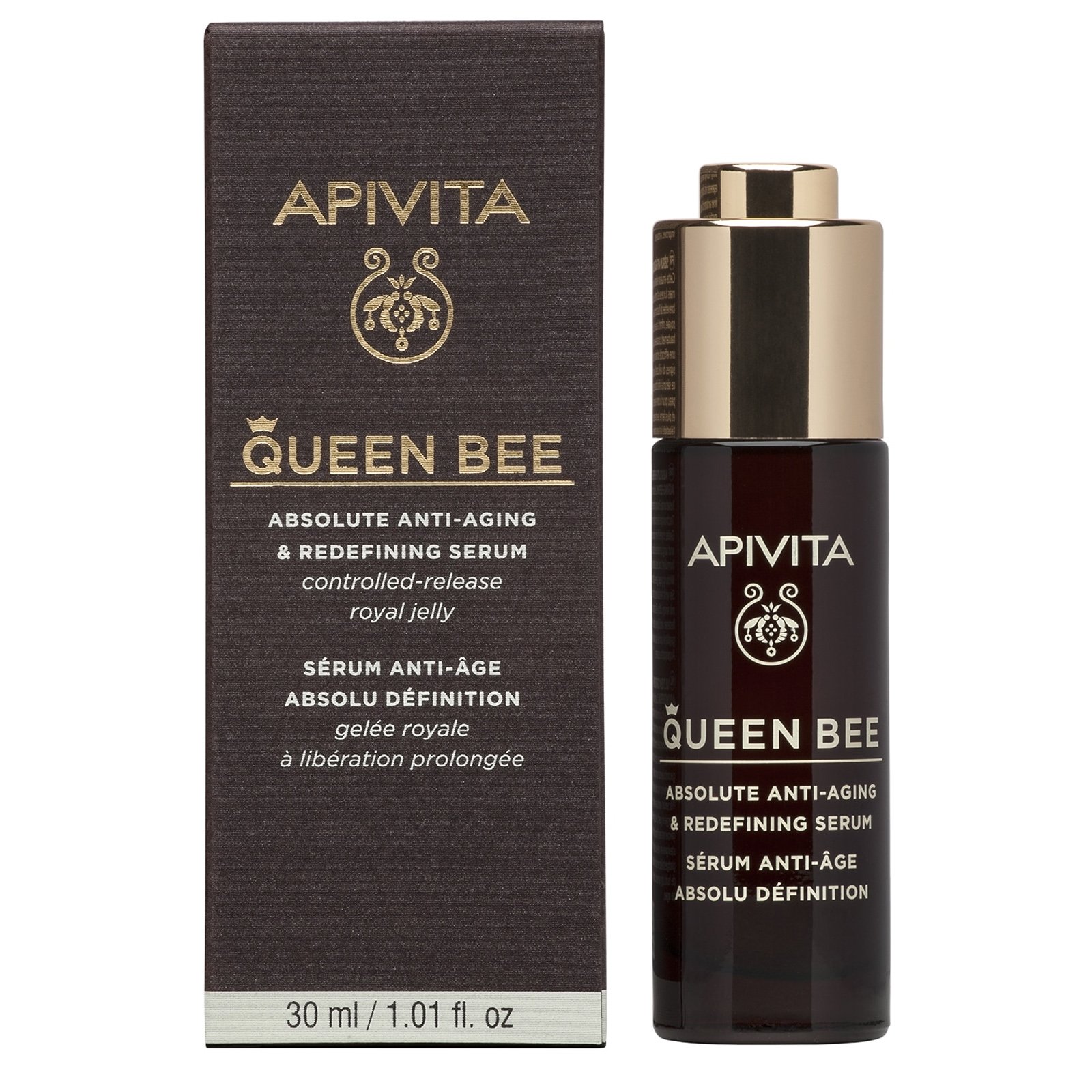 Apivita Queen Bee Absolute Anti-Aging Ορός Απόλυτης Αντιγήρανσης & Ανόρθωσης Περιγράμματος με Βασιλικό Πολτό 30ml