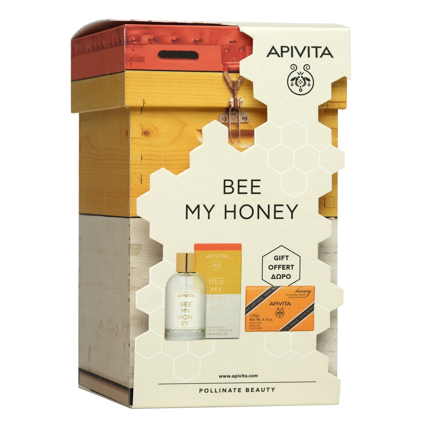 Apivita Πακέτο Προσφοράς Bee My Honey Eau De Toilette 100ml & Δώρο Apivita Φυτικό Σαπούνι με Μέλι 125g