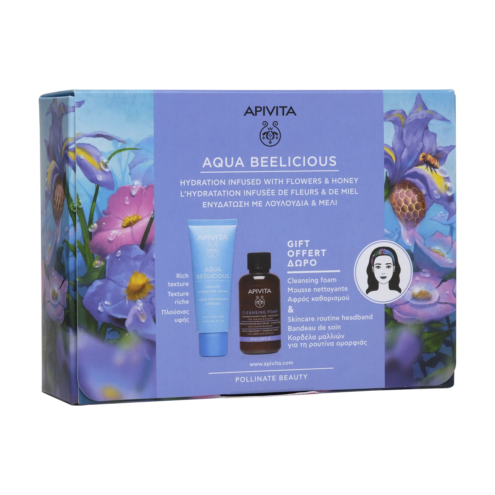 Apivita Πακέτο Προσφοράς Aqua Beelicious Κρέμα Gel Ελαφριάς Υφής 40ml & Δώρο Μαύρο Gel Καθαρισμού 50ml & Κορδέλα Μαλλιών