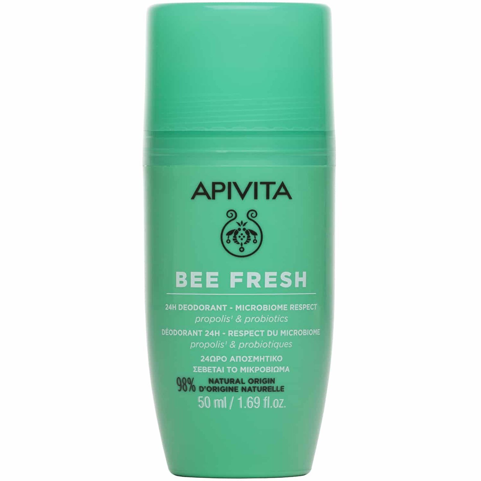 Apivita Bee Fresh 24h Deodorant Roll-on Αποσμητικό 24ωρης Δράσης με Σεβασμό στο Μικροβίωμα του Δέρματος 50ml