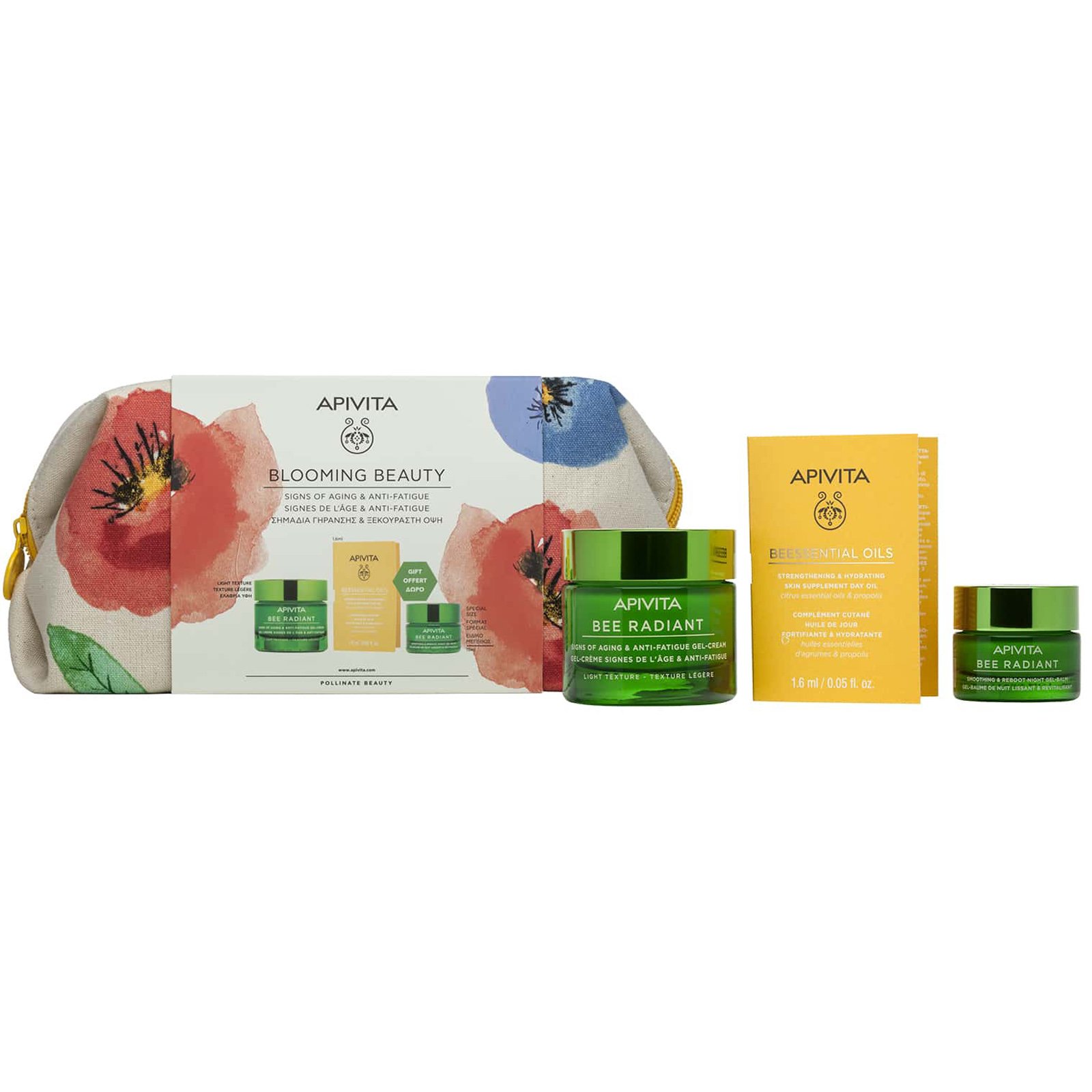 Apivita Promo Blooming Beauty Bee Radiant Light Gel-Cream 50ml & Δώρο Gel-Balm Νύχτας 15ml & Beessential Oils 1.6ml & Νεσεσέρ