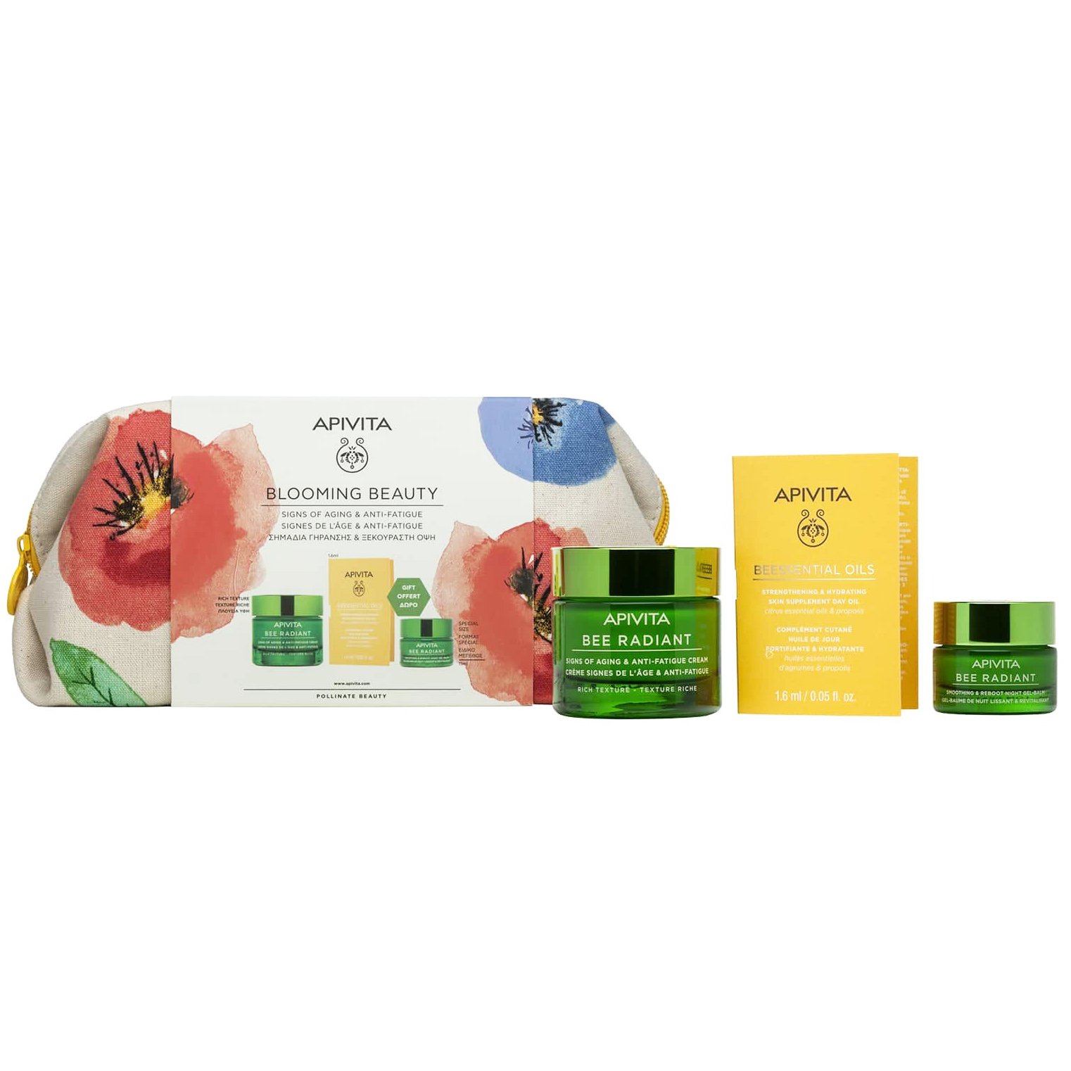 Apivita Promo Blooming Beauty Bee Radiant Rich Cream 50ml & Δώρο Gel-Balm Νύχτας 15ml & Beessential Oils 1.6ml & Νεσεσέρ