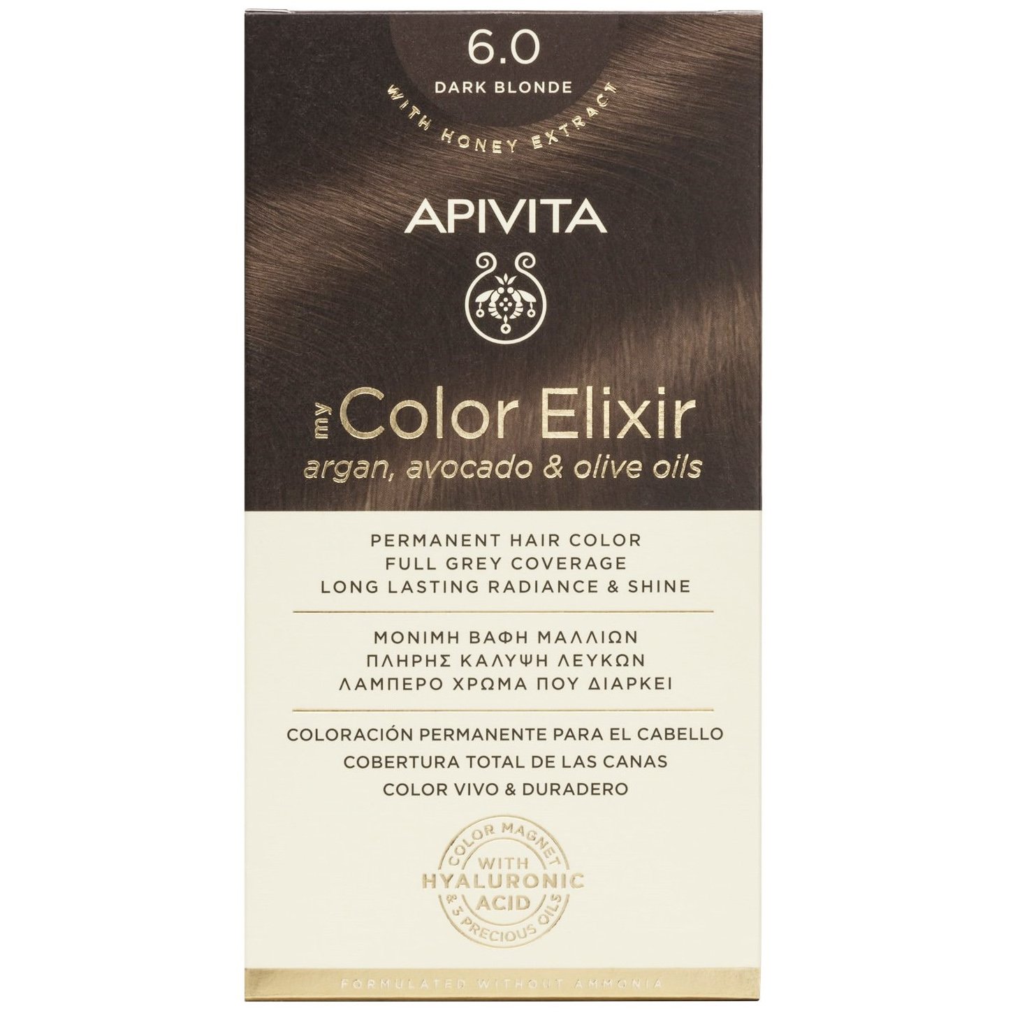 Apivita Promo My Color Elixir Permanent Hair Color Μόνιμη Βαφή Μαλλιών για Λαμπερό Χρώμα που Διαρκεί – 6.0 Ξανθό Σκούρο